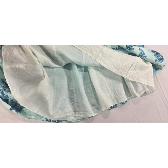 Ann Taylor Womens Silk Dress Empire Waist Babydoll Floral Blue Fairy Y2K Size 10 - Picture 13 of 16